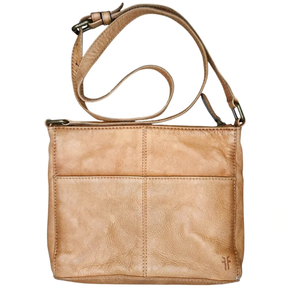 FRYE Hadley embroidered leather crossbody bag, brown/brass - Picture 5 of 9